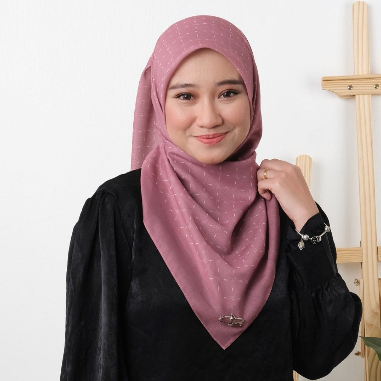 Monogram Scarf: Deco Rose