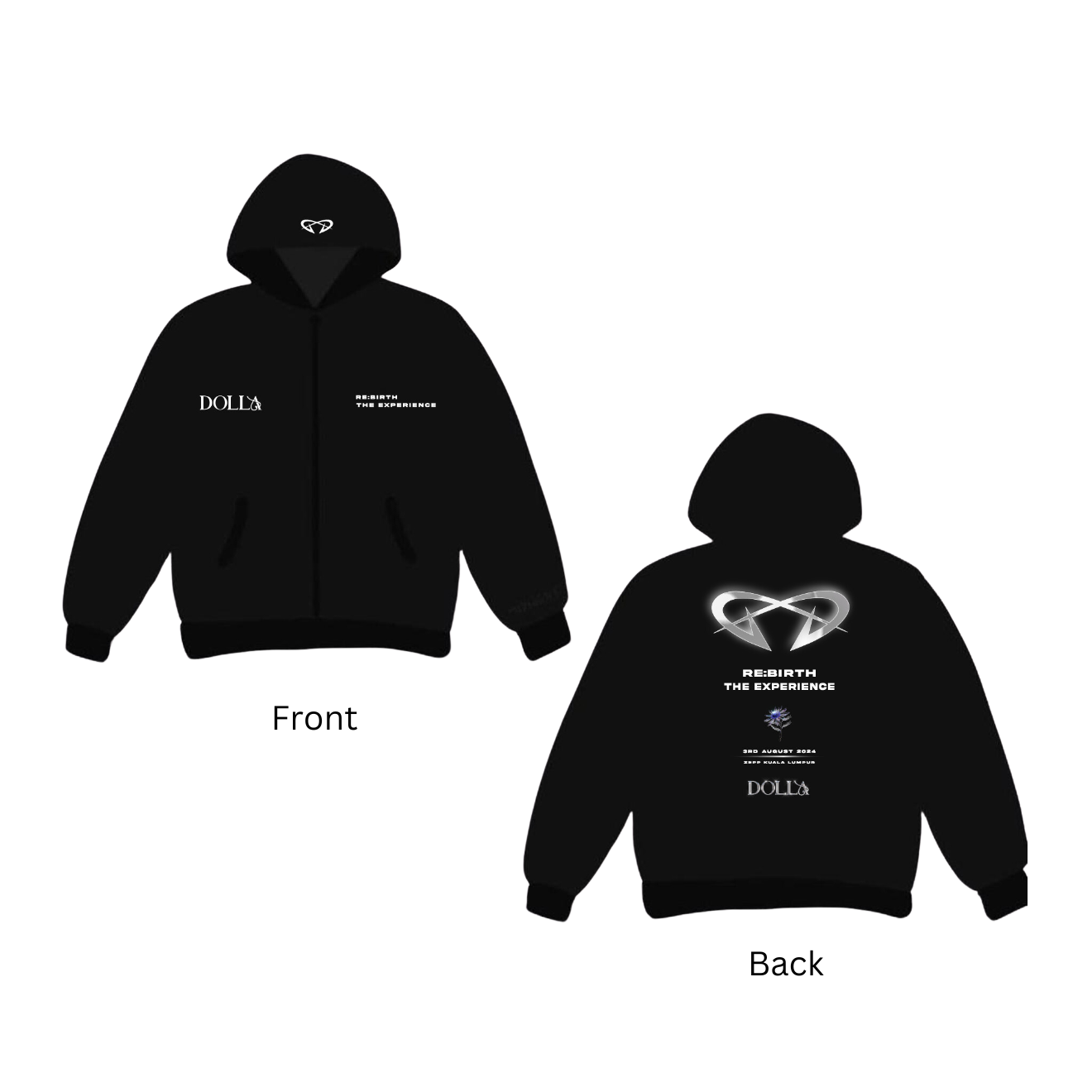 DOLLA RE:BIRTH Zip Hoodie