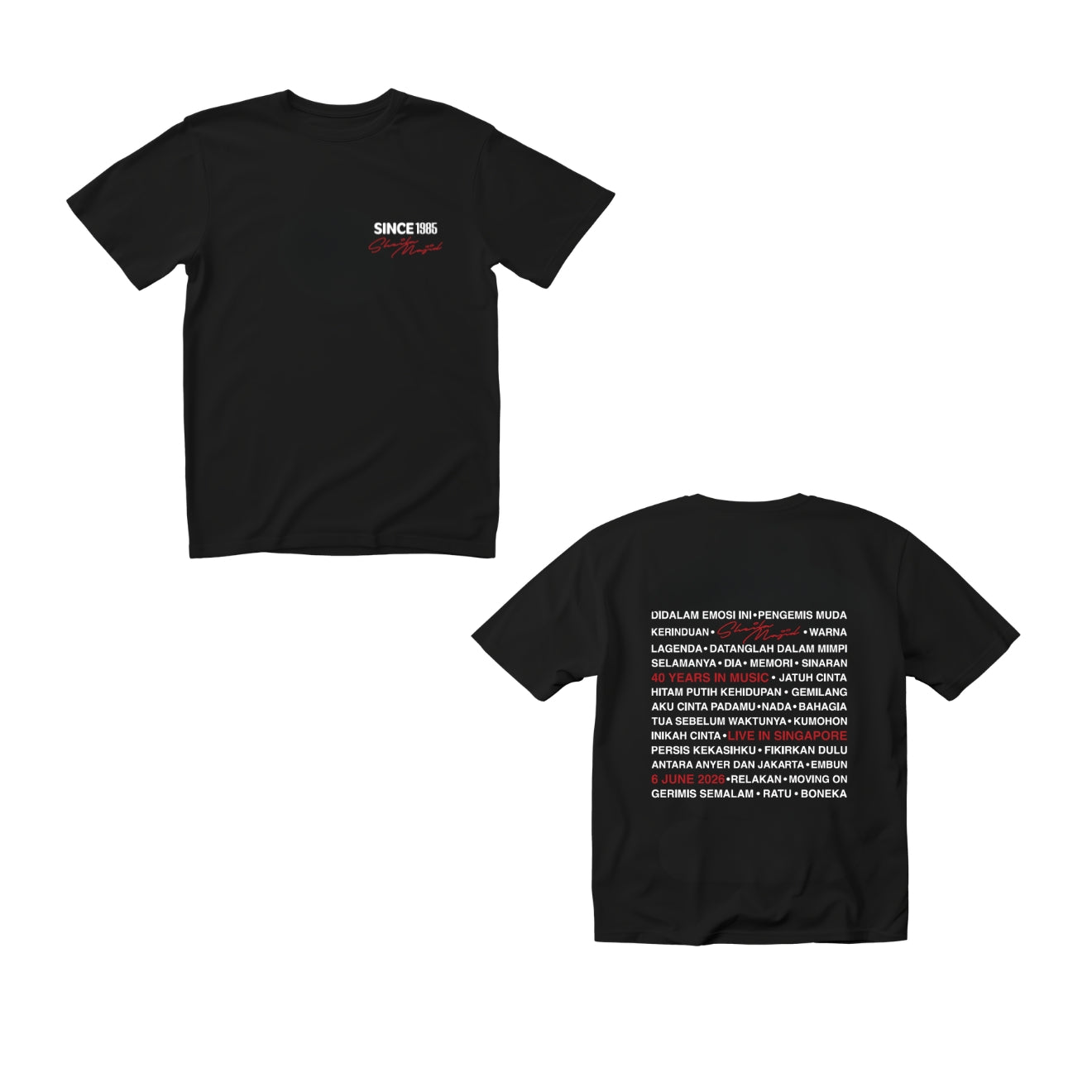 40 Years In Music Setlist T-Shirt