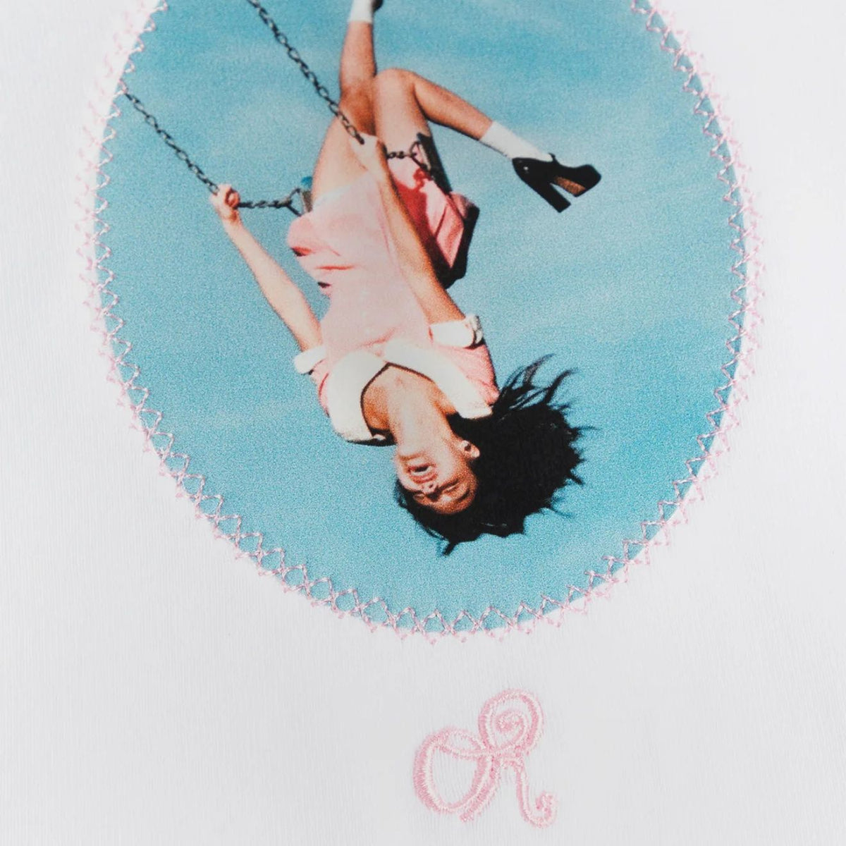 album cover stitched women's baby cropped raglan