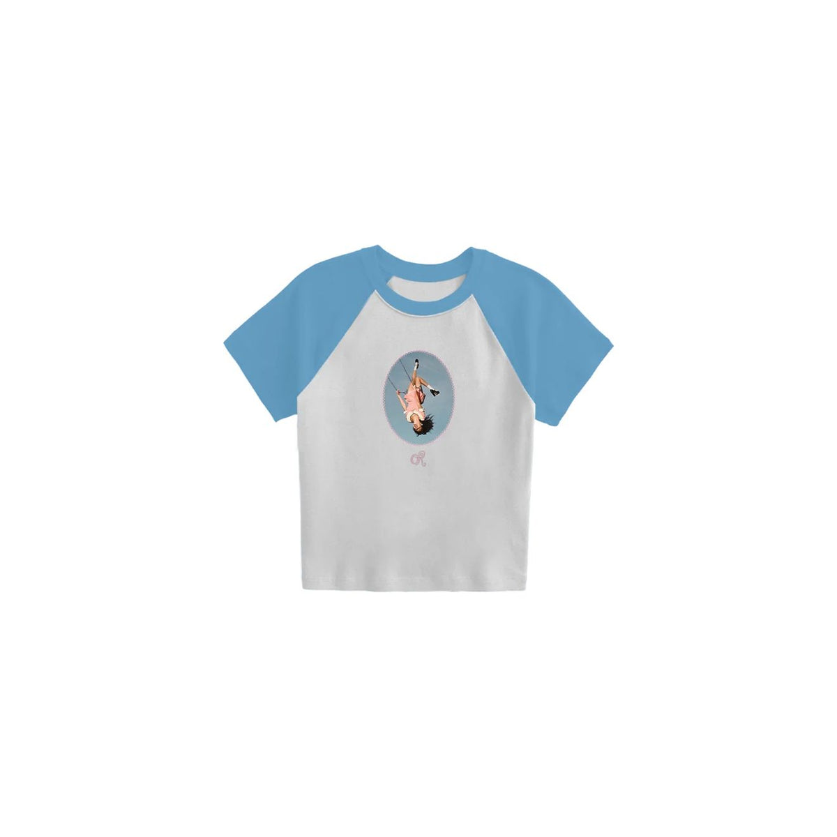 album cover stitched women's baby cropped raglan