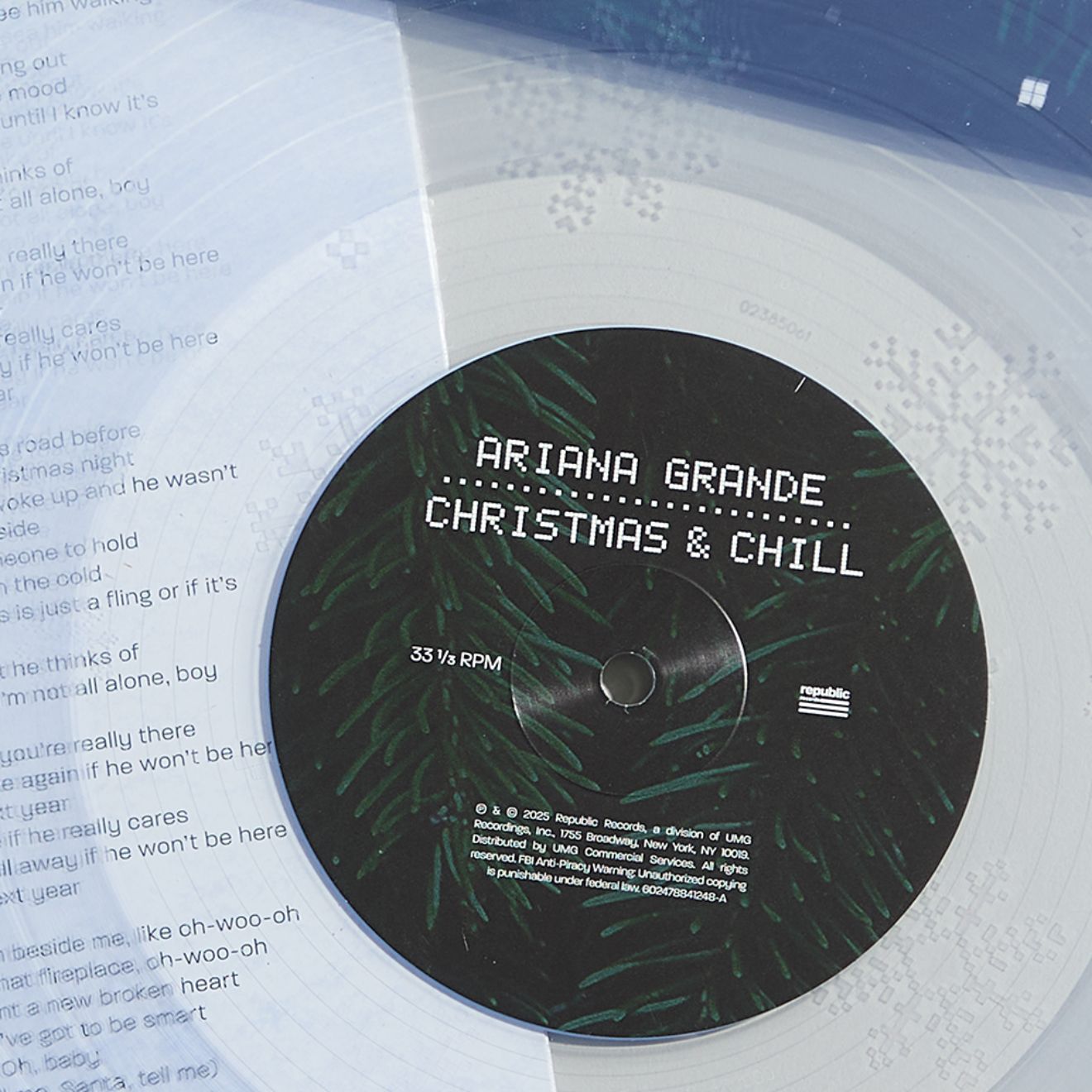 christmas & chill 10th anniversary edition lp (clear w/ snowflake etching)