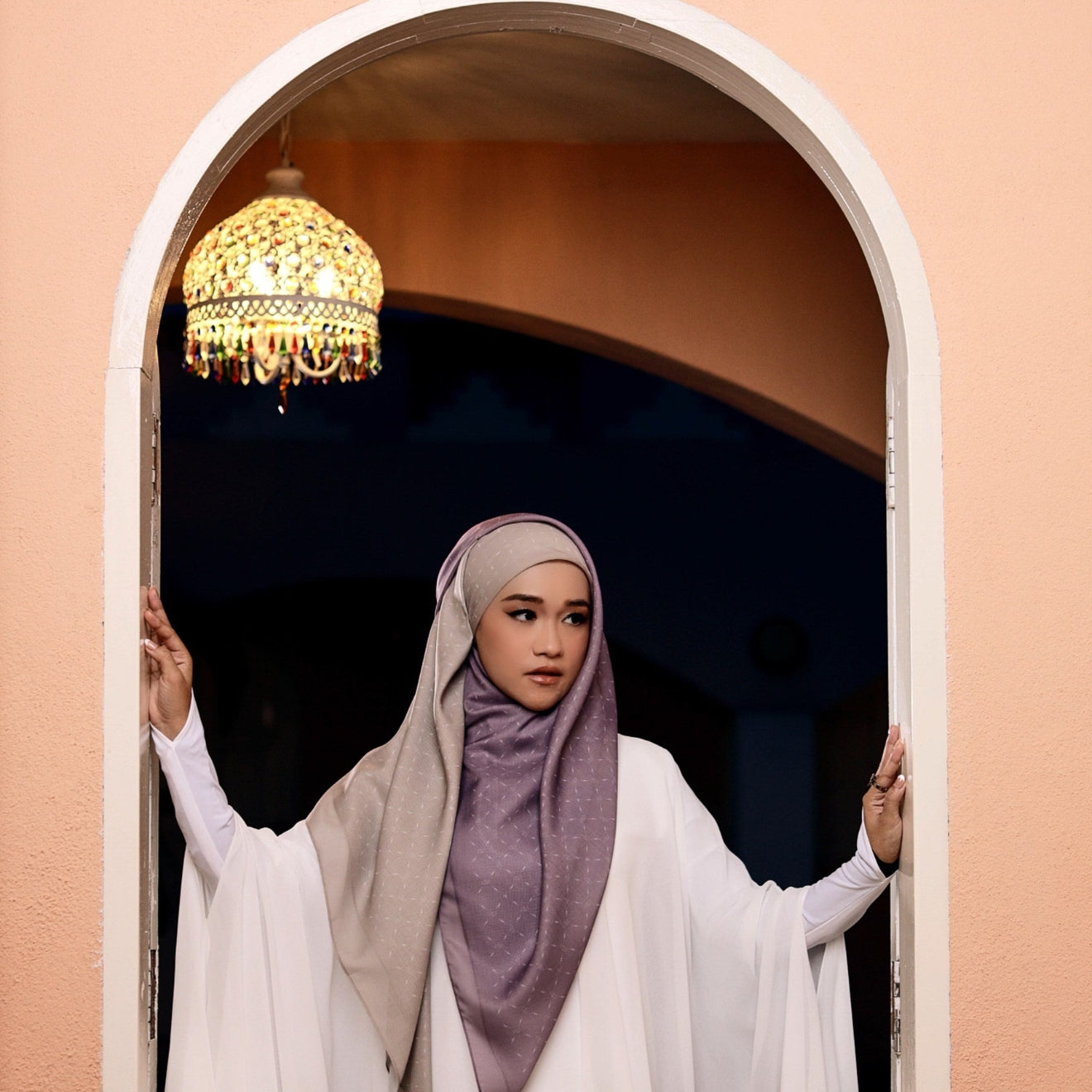 Monogram Scarf: Light Brown