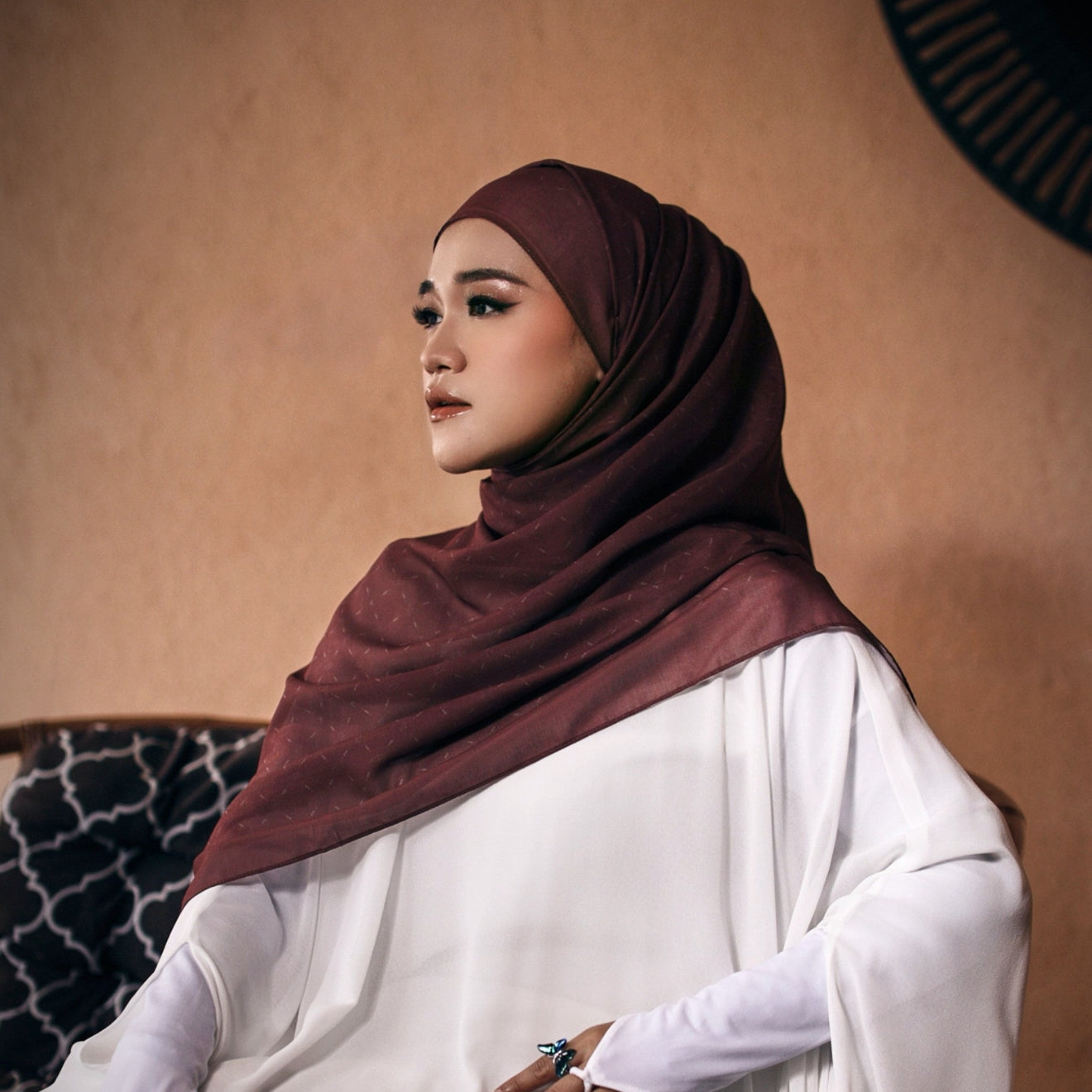 Monogram Scarf: Maroon